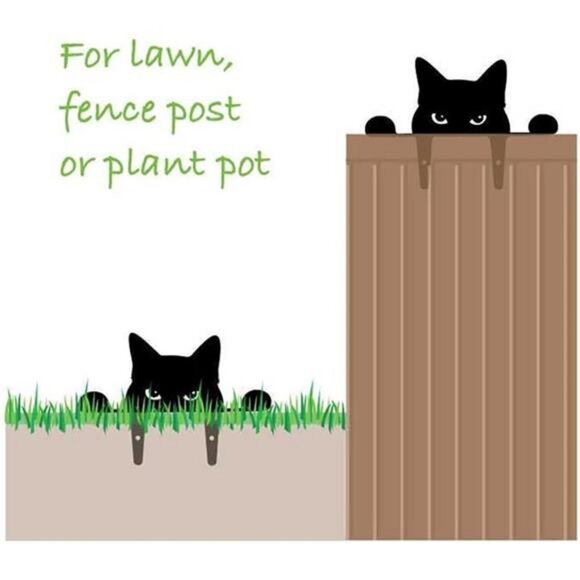 Metal Yard Art Decor Garden cat Statue, Black cat Statue Garden Ornaments - Picture 6 of 7